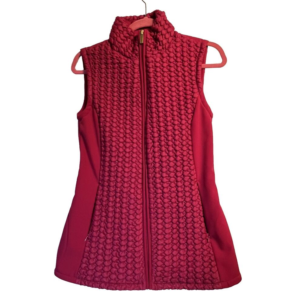 Susan Graver Quilted & Knit Vest‎ HOT PINK Size XXS